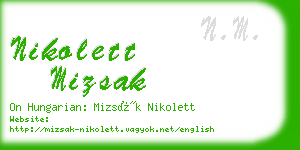 nikolett mizsak business card